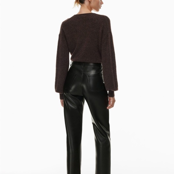 Aritzia Wilfred Melina High-Rise Vegan Leather Pants - Black, Size 8 - Picture 2 of 5